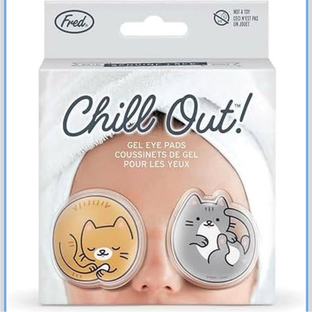 Fred Chill Out! Gel Eye Pads - Yellow & Gray Cat Designs